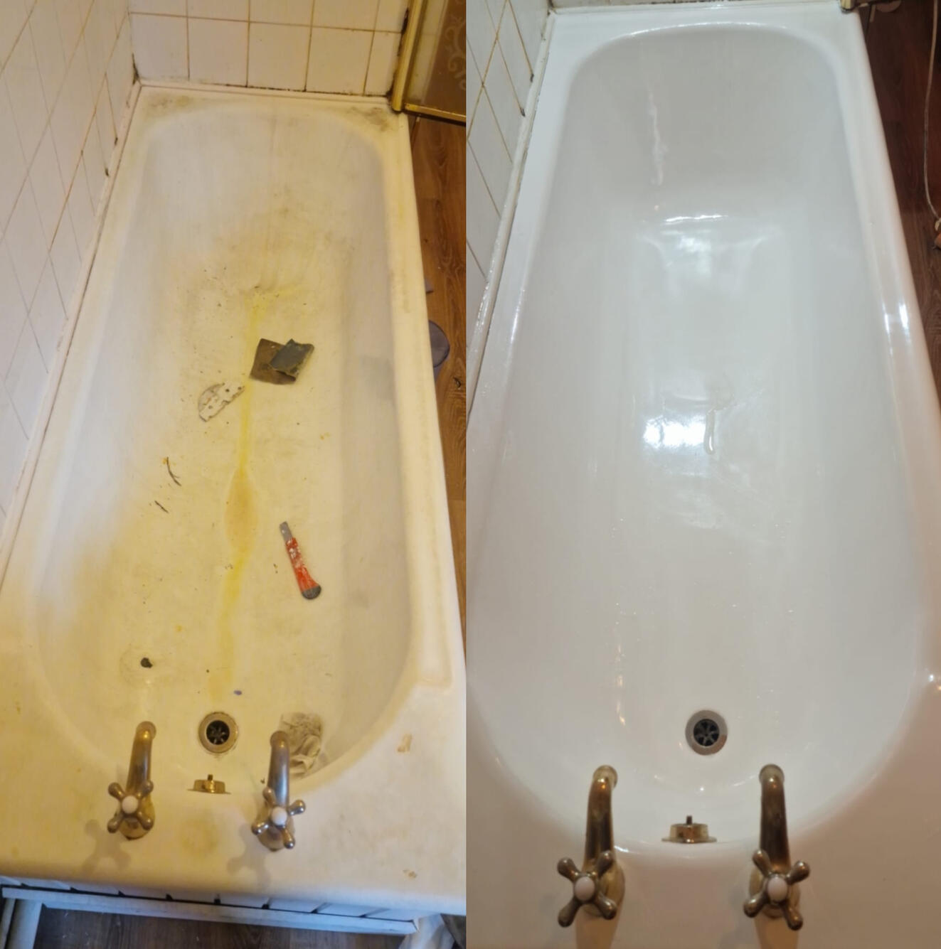 Steel bath resurfaced in Solihull
